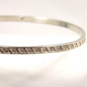 VTG 925 Sterling Silver Navajo Stacking Bracelet 8in Bangle RWF 3.5mm 10g
